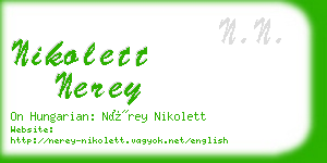 nikolett nerey business card